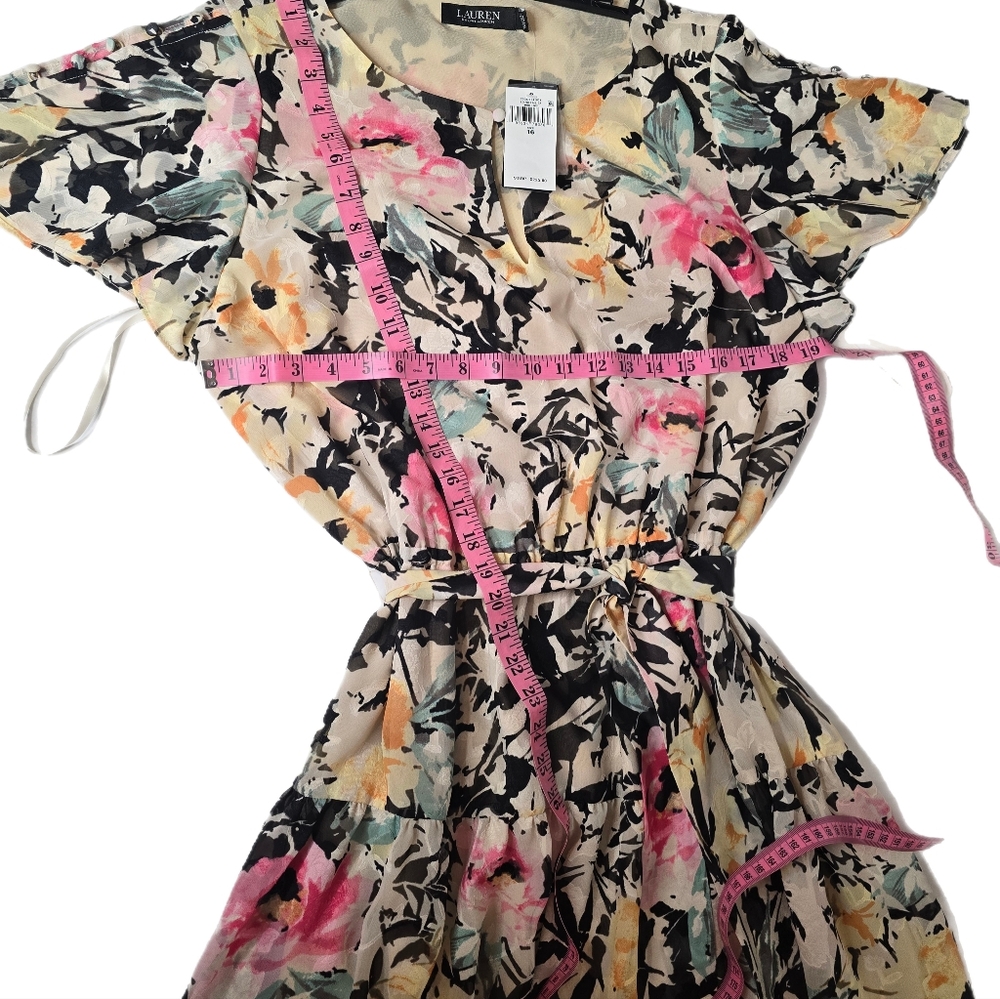 Ralph Lauren Floral Romantic Whimsy Midi  Dress - S -16 Elegant Chic NWT